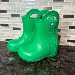 6C Toddler CROCS Kids Vibrant Green Rain Boots